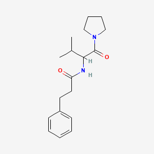 molecular formula C18H26N2O2 B13388901 N-(3-methyl-1-oxo-1-pyrrolidin-1-ylbutan-2-yl)-3-phenylpropanamide 
