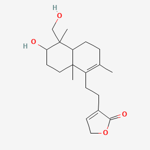 molecular formula C20H30O4 B13388910 4-[2-[6-hydroxy-5-(hydroxymethyl)-2,5,8a-trimethyl-3,4,4a,6,7,8-hexahydronaphthalen-1-yl]ethyl]-2H-furan-5-one 