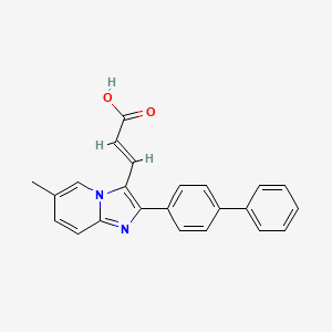 molecular formula C23H18N2O2 B13388921 3-(2-Biphenyl-4-yl-6-methylimidazo[1,2-a]pyridin-3-yl)acrylic acid 