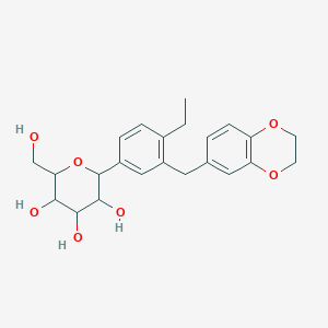 molecular formula C23H28O7 B13388931 2-[3-(2,3-Dihydro-1,4-benzodioxin-6-ylmethyl)-4-ethylphenyl]-6-(hydroxymethyl)oxane-3,4,5-triol 
