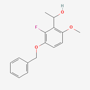 molecular formula C16H17FO3 B13388940 1-(3-(Benzyloxy)-2-fluoro-6-methoxyphenyl)ethanol 
