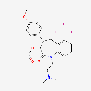 molecular formula C24H27F3N2O4 B13388943 [1-[2-(dimethylamino)ethyl]-4-(4-methoxyphenyl)-2-oxo-6-(trifluoromethyl)-4,5-dihydro-3H-1-benzazepin-3-yl] acetate 
