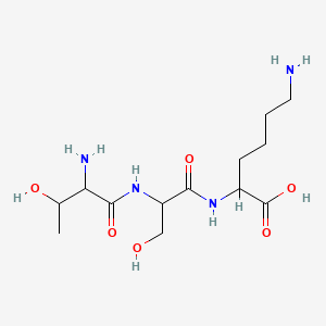molecular formula C13H26N4O6 B13388946 6-Amino-2-[[2-[(2-amino-3-hydroxybutanoyl)amino]-3-hydroxypropanoyl]amino]hexanoic acid 