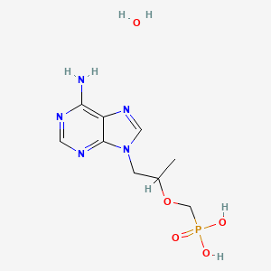 molecular formula C9H16N5O5P B13388958 1-(6-aminopurin-9-yl)propan-2-yloxymethylphosphonic acid;hydrate 