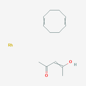 molecular formula C13H20O2Rh B13388959 Cycloocta-1,5-diene;4-hydroxypent-3-en-2-one;rhodium 