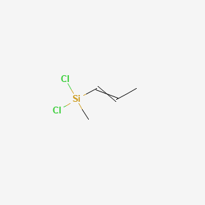 molecular formula C4H8Cl2Si B13389083 Dichloro-methyl-prop-1-enylsilane 
