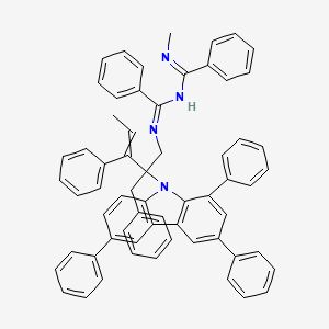 molecular formula C63H52N4 B13389094 N-[N-[2-benzyl-3-phenyl-2-(1,3,6-triphenylcarbazol-9-yl)pent-3-enyl]-C-phenylcarbonimidoyl]-N'-methylbenzenecarboximidamide CAS No. 84961-67-1