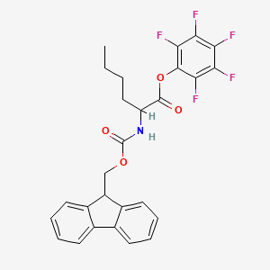 molecular formula C27H22F5NO4 B13389098 pentafluorophenyl N-[(9H-fluoren-9-ylmethoxy)carbonyl]norleucinate 