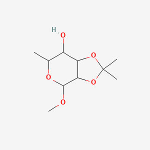 molecular formula C10H18O5 B13389112 (3aR,4R,6S,7S,7aR)-4-methoxy-2,2,6-trimethyl-hexahydro-[1,3]dioxolo[4,5-c]pyran-7-ol 