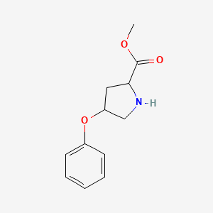 molecular formula C12H15NO3 B13389198 Methyl 4-phenoxypyrrolidine-2-carboxylate 