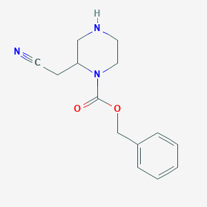 molecular formula C14H17N3O2 B13389231 (R)-1-Cbz-2-(cyanomethyl)piperazine 