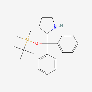 molecular formula C23H33NOSi B13389301 (S)-2-(((tert-Butyldimethylsilyl)-oxy)diphenylmethyl)pyrrolidine 
