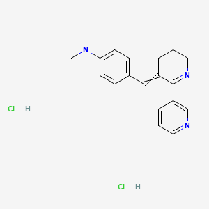 molecular formula C19H23Cl2N3 B13389326 N,N-dimethyl-4-[(6-pyridin-3-yl-3,4-dihydro-2H-pyridin-5-ylidene)methyl]aniline;dihydrochloride 