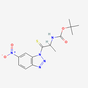 molecular formula C14H17N5O4S B13389363 tert-butyl N-[1-(6-nitrobenzotriazol-1-yl)-1-sulfanylidenepropan-2-yl]carbamate 