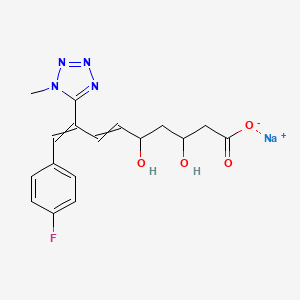 molecular formula C17H18FN4NaO4 B13389389 sodium;(6E,8E)-9-(4-fluorophenyl)-3,5-dihydroxy-8-(1-methyltetrazol-5-yl)nona-6,8-dienoate 