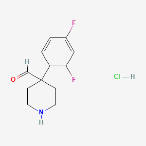 molecular formula C12H14ClF2NO B13389411 4-(2,4-Difluorophenyl)-4-piperidinylmethanone hydrochloride CAS No. 1198286-08-6