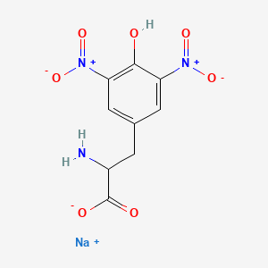 molecular formula C9H8N3NaO7 B13389443 Sodium;2-amino-3-(4-hydroxy-3,5-dinitrophenyl)propanoate 