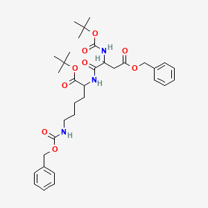 molecular formula C34H47N3O9 B13389521 Boc-DL-Asp(OBn)-DL-Lys(Cbz)-OtBu 