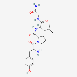 molecular formula C22H33N5O5 B13389531 L-Tyrosyl-L-prolyl-L-leucyl-glycinamide 