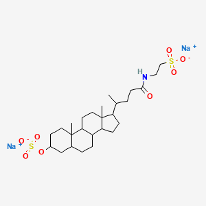 molecular formula C26H43NNa2O8S2 B13389630 disodium;2-[4-(10,13-dimethyl-3-sulfonatooxy-2,3,4,5,6,7,8,9,11,12,14,15,16,17-tetradecahydro-1H-cyclopenta[a]phenanthren-17-yl)pentanoylamino]ethanesulfonate 
