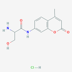 molecular formula C13H15ClN2O4 B13389656 2-amino-3-hydroxy-N-(4-methyl-2-oxochromen-7-yl)propanamide;hydrochloride 