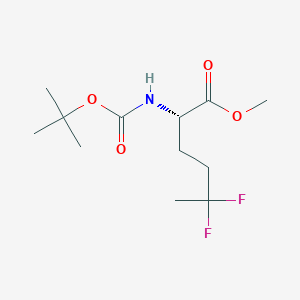 molecular formula C12H21F2NO4 B13389684 Norleucine, N-[(1,1-dimethylethoxy)carbonyl]-5,5-difluoro-, methyl ester 