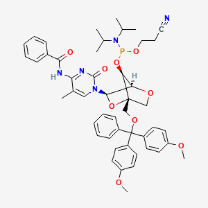 molecular formula C48H54N5O9P B1338969 N-Benzoyl-1-[2-O,4-C-methylene-5-O-(4,4'-dimethoxytrityl)-3-O-[(2-cyanoethoxy)(diisopropylamino)phosphino]-beta-D-ribofuranosyl]-5-methylcytosine 