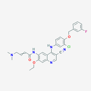 molecular formula C31H29ClFN5O3 B13389704 N-[4-[3-chloro-4-[(3-fluorophenyl)methoxy]anilino]-3-cyano-7-ethoxyquinolin-6-yl]-4-(dimethylamino)but-2-enamide 