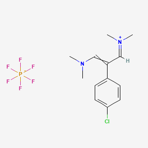 molecular formula C13H18ClF6N2P B13389737 [2-(4-Chlorophenyl)-3-(dimethylamino)prop-2-enylidene]-dimethylazanium;hexafluorophosphate 