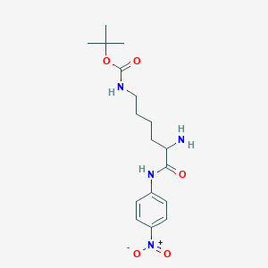 molecular formula C17H26N4O5 B13389784 Tert-butyl (S)-(5-amino-6-((4-nitrophenyl)amino)-6-oxohexyl)carbamate 
