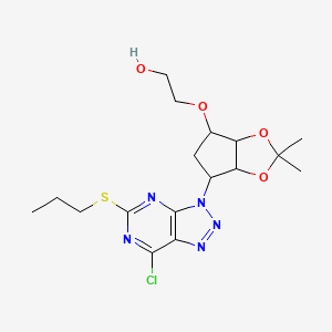 molecular formula C17H24ClN5O4S B13389805 Ethanol, 2-[[(3AR,4S,6R,6AS)-6-[7-chloro-5-(propylthio)-3H-1,2,3-triazolo[4,5-D]pyrimidin-3-YL]tetrahydro-2,2-dimethyl-4H-cyclopenta-1,3-dioxol-4-YL]oxy]- 