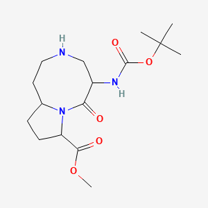 molecular formula C16H27N3O5 B13389812 Methyl (5S,8S,10aR)-5-(Boc-amino)-6-oxodecahydropyrrolo[1,2-a][1,5]diazocine-8-carboxylate 