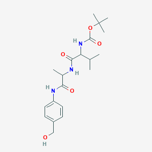 molecular formula C20H31N3O5 B13389828 (S)-2-(Boc-amino)-N-[(S)-1-[[4-(hydroxymethyl)phenyl]amino]-1-oxo-2-propyl]-3-methylbutanamide 