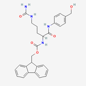 molecular formula C28H30N4O5 B13389857 Nalpha-Fmoc-L-citrulline (4-Hydroxymethyl)phenylamide 