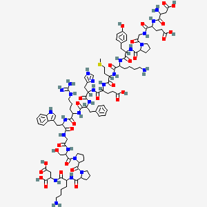molecular formula C98H138N26O29S B13389859 2-[[6-amino-2-[[1-[1-[2-[[2-[[2-[[2-[[2-[[2-[[2-[[2-[[6-amino-2-[[2-[[1-[2-[[2-[(2-amino-3-carboxypropanoyl)amino]-4-carboxybutanoyl]amino]acetyl]pyrrolidine-2-carbonyl]amino]-3-(4-hydroxyphenyl)propanoyl]amino]hexanoyl]amino]-4-methylsulfanylbutanoyl]amino]-4-carboxybutanoyl]amino]-3-(1H-imidazol-4-yl)propanoyl]amino]-3-phenylpropanoyl]amino]-5-carbamimidamidopentanoyl]amino]-3-(1H-indol-3-yl)propanoyl]amino]acetyl]amino]-3-hydroxypropanoyl]pyrrolidine-2-carbonyl]pyrrolidine-2-carbonyl]amino]hexanoyl]amino]butanedioic acid 
