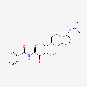 molecular formula C30H42N2O2 B13389919 N-[17-[1-(dimethylamino)ethyl]-10,13-dimethyl-4-oxo-1,5,6,7,8,9,11,12,14,15,16,17-dodecahydrocyclopenta[a]phenanthren-3-yl]benzamide 