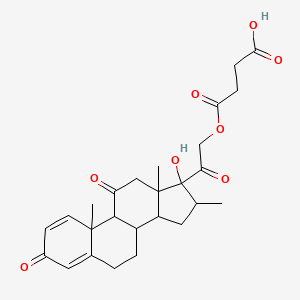 molecular formula C26H32O8 B13389966 4-[2-(17-Hydroxy-10,13,16-trimethyl-3,11-dioxo-6,7,8,9,12,14,15,16-octahydrocyclopenta[a]phenanthren-17-yl)-2-oxoethoxy]-4-oxobutanoic acid 