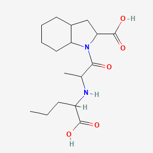 molecular formula C17H28N2O5 B13390036 1-[2-(1-Carboxybutylamino)propanoyl]-2,3,3a,4,5,6,7,7a-octahydroindole-2-carboxylic acid 