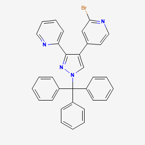 molecular formula C32H23BrN4 B1339010 2-溴-4-(3-(吡啶-2-基)-1-三苄基-1H-吡唑-4-基)吡啶 CAS No. 446880-83-7