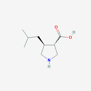 molecular formula C9H17NO2 B1339013 (3S,4S)-4-(2-methylpropyl)pyrrolidine-3-carboxylic Acid CAS No. 261896-40-6