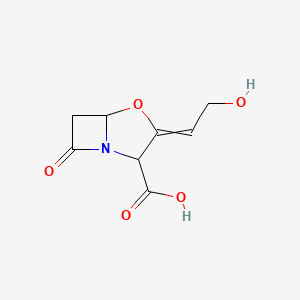 molecular formula C8H9NO5 B13390289 3-(2-Hydroxyethylidene)-7-oxo-4-oxa-1-azabicyclo[3.2.0]heptane-2-carboxylic acid 