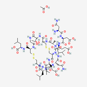 molecular formula C67H108N18O28S4 B13390440 Plecanatide acetate 
