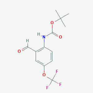 molecular formula C13H14F3NO4 B1339070 tert-Butyl 2-Formyl-4-(trifluoromethoxy)phenylcarbamate CAS No. 505084-60-6