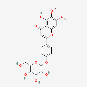 molecular formula C23H24O11 B13391115 Cirsitakaoside pound>>2-[4-(b-D-Glucopyranosyloxy)phenyl]-5-hydroxy-6,7-dimethoxy-4H-1-Benzopyran-4-one; 5,4-Dihydroxy-6,7-dimethoxyflavone 4-O-b-D-glucoside 