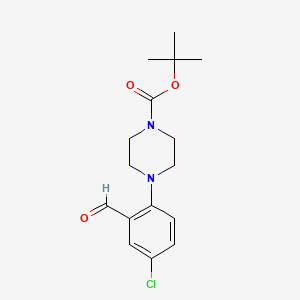 tert-butyl 4-(4-chloro-2-formylphenyl)tetrahydro-1(2H)-pyrazinecarboxylate