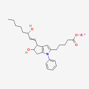 molecular formula C26H34KNO4 B13391523 potassium;5-[5-hydroxy-4-(3-hydroxyoct-1-enyl)-1-phenyl-5,6-dihydro-4H-cyclopenta[b]pyrrol-2-yl]pentanoate 