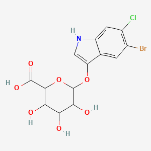 molecular formula C14H13BrClNO7 B13391551 6-[(5-bromo-6-chloro-1H-indol-3-yl)oxy]-3,4,5-trihydroxyoxane-2-carboxylic acid 