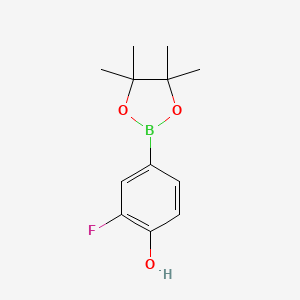 molecular formula C12H16BFO3 B1339156 2-Fluoro-4-(4,4,5,5-tetramethyl-1,3,2-dioxaborolan-2-yl)phenol CAS No. 760990-08-7