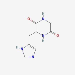 molecular formula C8H10N4O2 B13391579 Cyclo(-Gly-L-His) 
