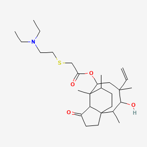 molecular formula C28H47NO4S B13391606 6-Ethenyl-5-hydroxy-4,6,9,10-tetramethyl-1-oxodecahydro-3a,9-propanocyclopenta[8]annulen-8-yl {[2-(diethylamino)ethyl]sulfanyl}acetate 